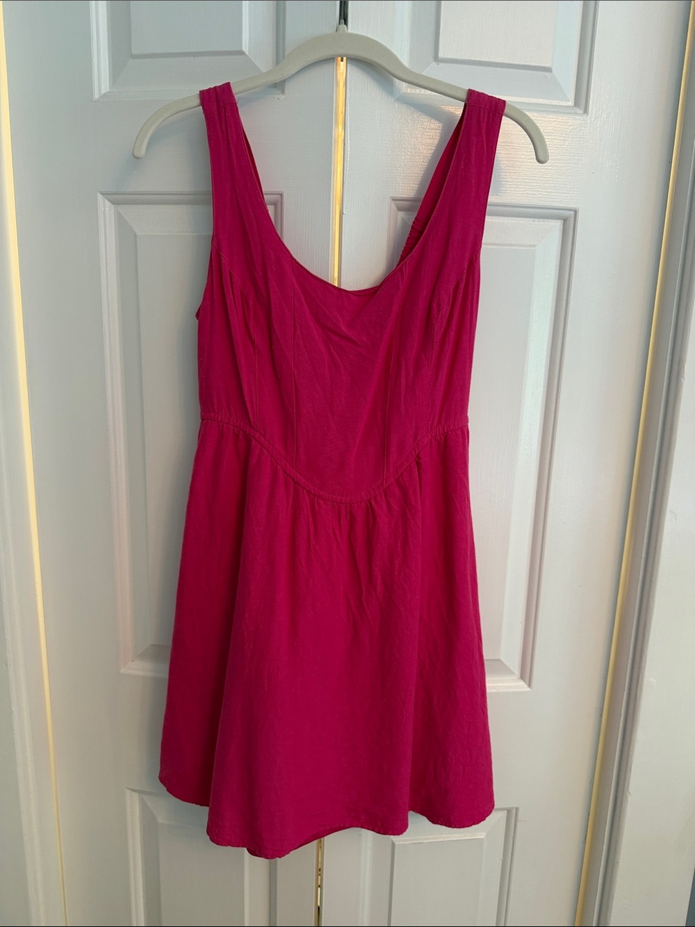 Sincerly Jules Hot Pink Smocked-Neck Dress